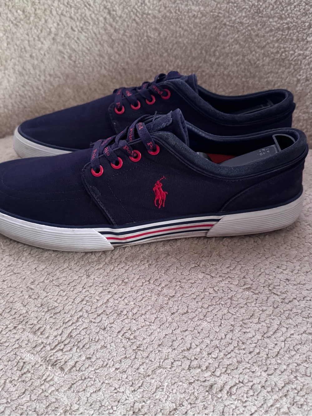 Polo Ralph Lauren Faxon Low Men’s Navy Blue Sneakers Shoes Size 11 - Picture 4 of 7